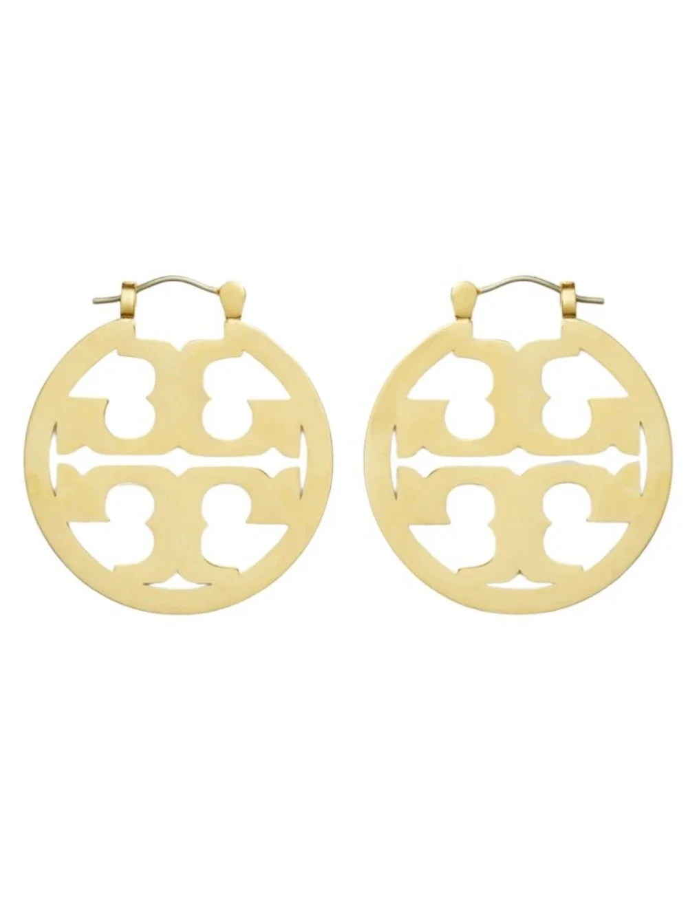 Tory Burch Small Icon Hoop Earrings - Gold